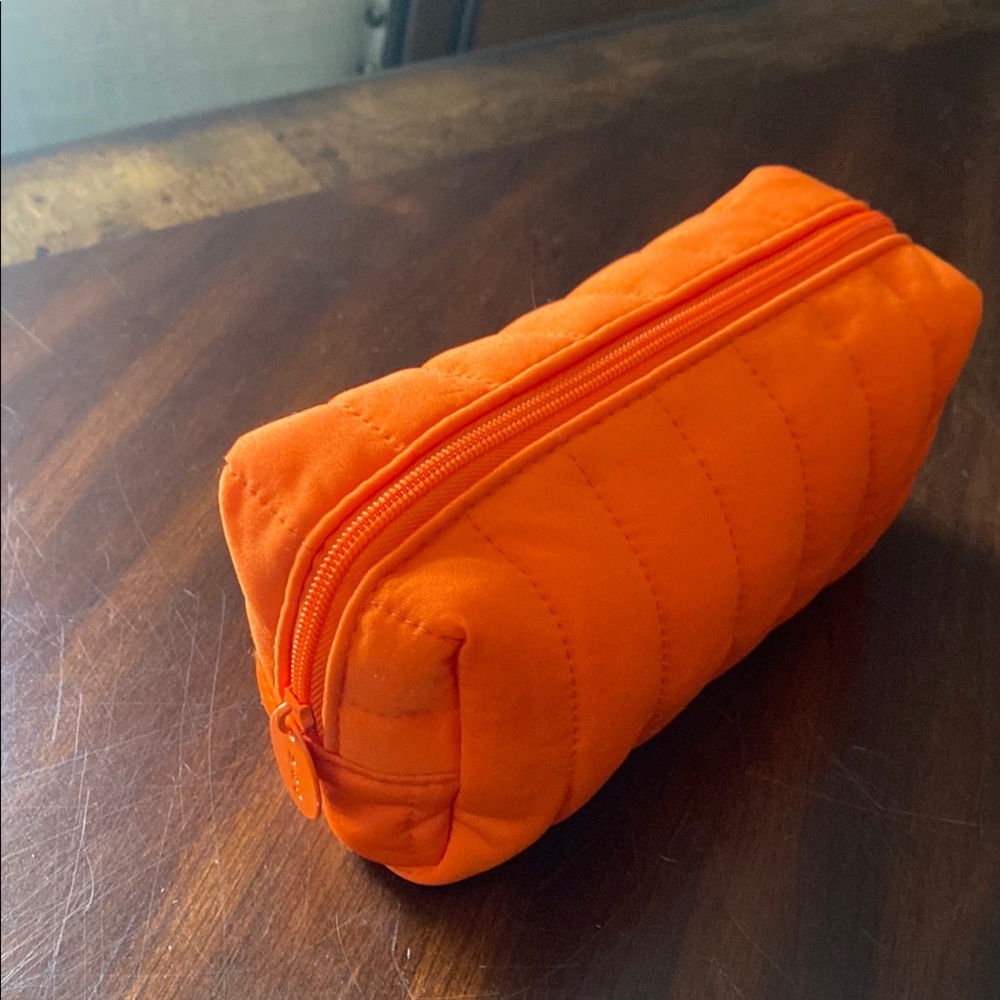 Orange Quilted Toiletry Bag